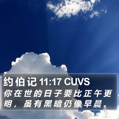 约 伯 记 11:17 CUVS Bible Verse Image