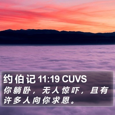 约 伯 记 11:19 CUVS Bible Verse Image