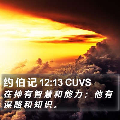约 伯 记 12:13 CUVS Bible Verse Image