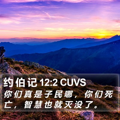 约 伯 记 12:2 CUVS Bible Verse Image