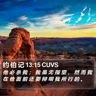 约 伯 记 13:15 CUVS Bible Verse Image