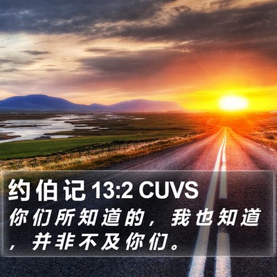 约 伯 记 13:2 CUVS Bible Verse Image