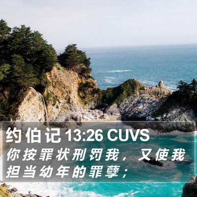约 伯 记 13:26 CUVS Bible Verse Image