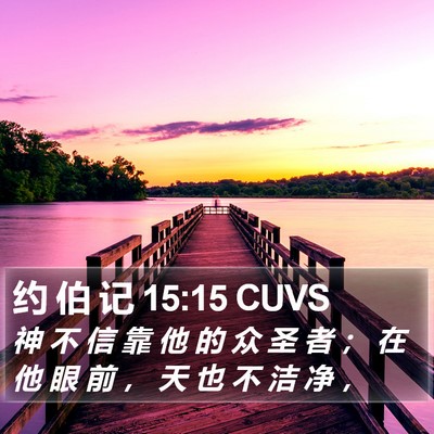 约 伯 记 15:15 CUVS Bible Verse Image