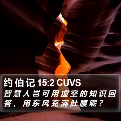约 伯 记 15:2 CUVS Bible Verse Image