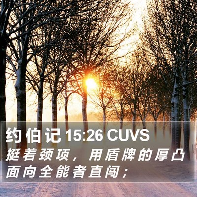 约 伯 记 15:26 CUVS Bible Verse Image