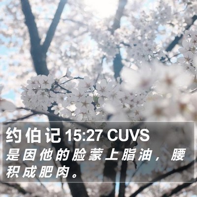 约 伯 记 15:27 CUVS Bible Verse Image