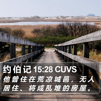 约 伯 记 15:28 CUVS Bible Verse Image