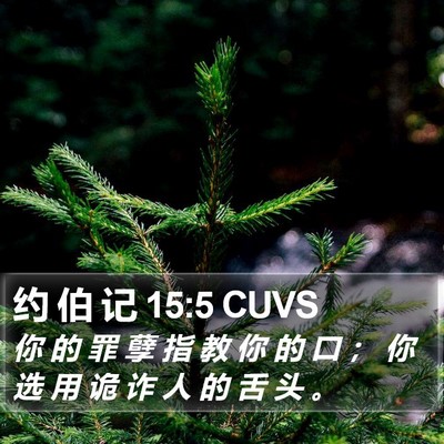 约 伯 记 15:5 CUVS Bible Verse Image
