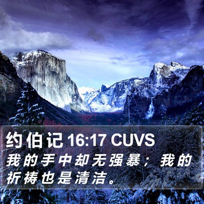 约 伯 记 16:17 CUVS Bible Verse Image