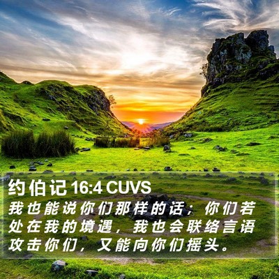 约 伯 记 16:4 CUVS Bible Verse Image
