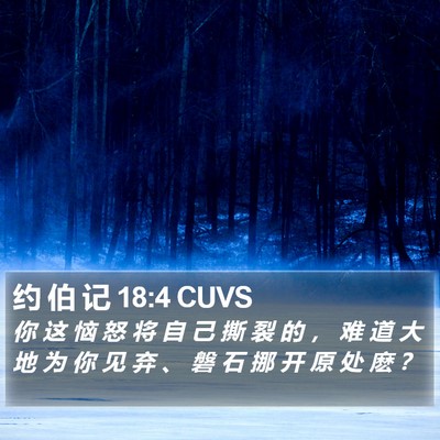约 伯 记 18:4 CUVS Bible Verse Image