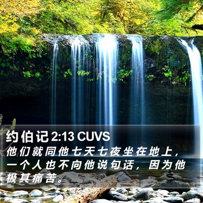 约 伯 记 2:13 CUVS Bible Verse Image