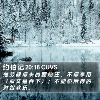 约 伯 记 20:18 CUVS Bible Verse Image