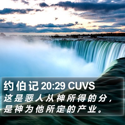 约 伯 记 20:29 CUVS Bible Verse Image
