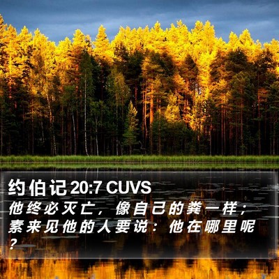 约 伯 记 20:7 CUVS Bible Verse Image
