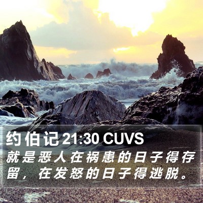约 伯 记 21:30 CUVS Bible Verse Image