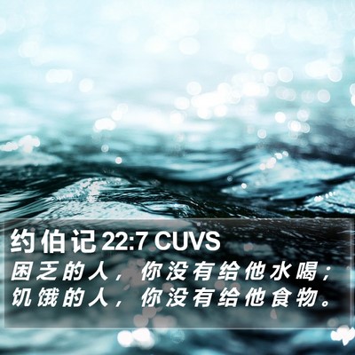 约 伯 记 22:7 CUVS Bible Verse Image
