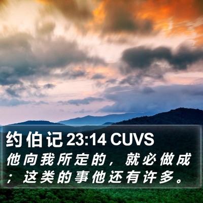 约 伯 记 23:14 CUVS Bible Verse Image
