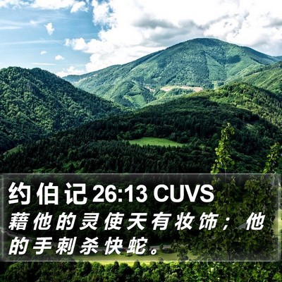 约 伯 记 26:13 CUVS Bible Verse Image