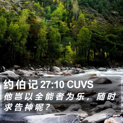 约 伯 记 27:10 CUVS Bible Verse Image