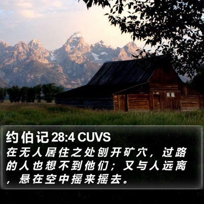 约 伯 记 28:4 CUVS Bible Verse Image