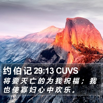 约 伯 记 29:13 CUVS Bible Verse Image