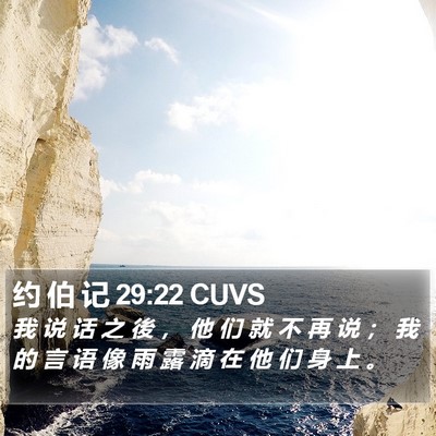 约 伯 记 29:22 CUVS Bible Verse Image