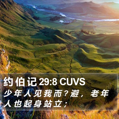 约 伯 记 29:8 CUVS Bible Verse Image