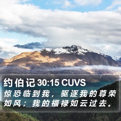 约 伯 记 30:15 CUVS Bible Verse Image
