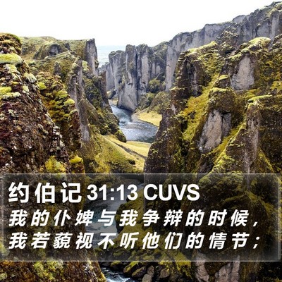 约 伯 记 31:13 CUVS Bible Verse Image