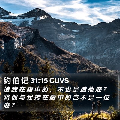 约 伯 记 31:15 CUVS Bible Verse Image