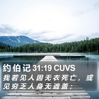 约 伯 记 31:19 CUVS Bible Verse Image