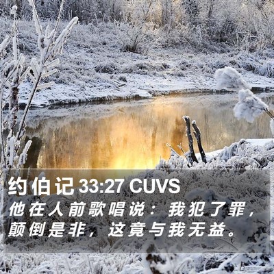 约 伯 记 33:27 CUVS Bible Verse Image