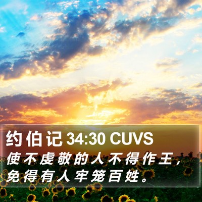 约 伯 记 34:30 CUVS Bible Verse Image