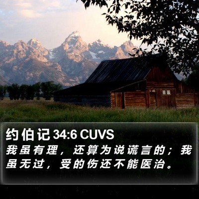 约 伯 记 34:6 CUVS Bible Verse Image