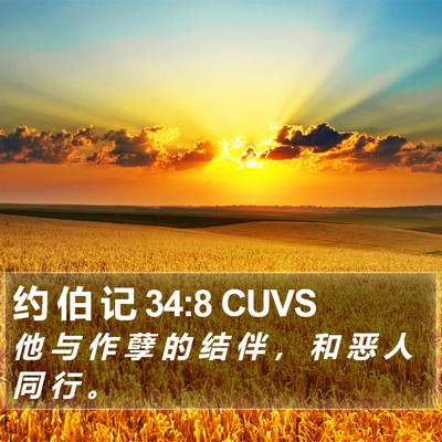 约 伯 记 34:8 CUVS Bible Verse Image
