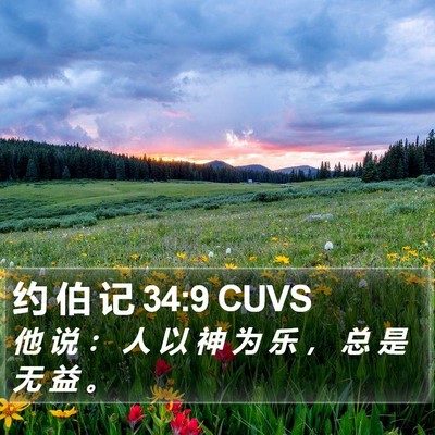 约 伯 记 34:9 CUVS Bible Verse Image