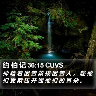 约 伯 记 36:15 CUVS Bible Verse Image