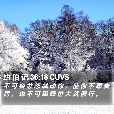 约 伯 记 36:18 CUVS Bible Verse Image