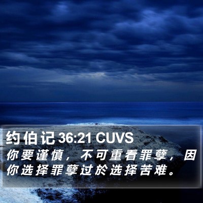 约 伯 记 36:21 CUVS Bible Verse Image