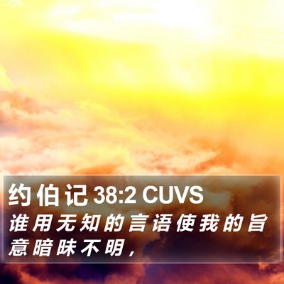 约 伯 记 38:2 CUVS Bible Verse Image