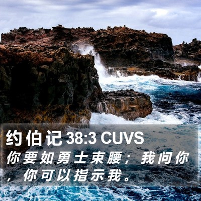 约 伯 记 38:3 CUVS Bible Verse Image