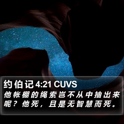 约 伯 记 4:21 CUVS Bible Verse Image