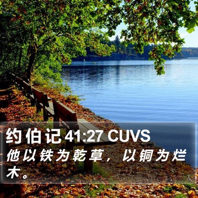 约 伯 记 41:27 CUVS Bible Verse Image