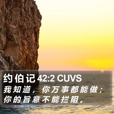 约 伯 记 42:2 CUVS Bible Verse Image
