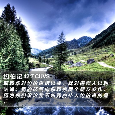约 伯 记 42:7 CUVS Bible Verse Image