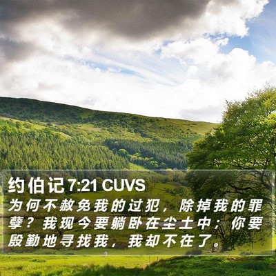 约 伯 记 7:21 CUVS Bible Verse Image
