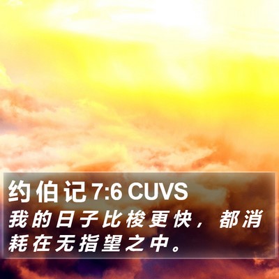 约 伯 记 7:6 CUVS Bible Verse Image