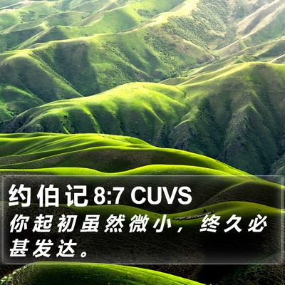 约 伯 记 8:7 CUVS Bible Verse Image